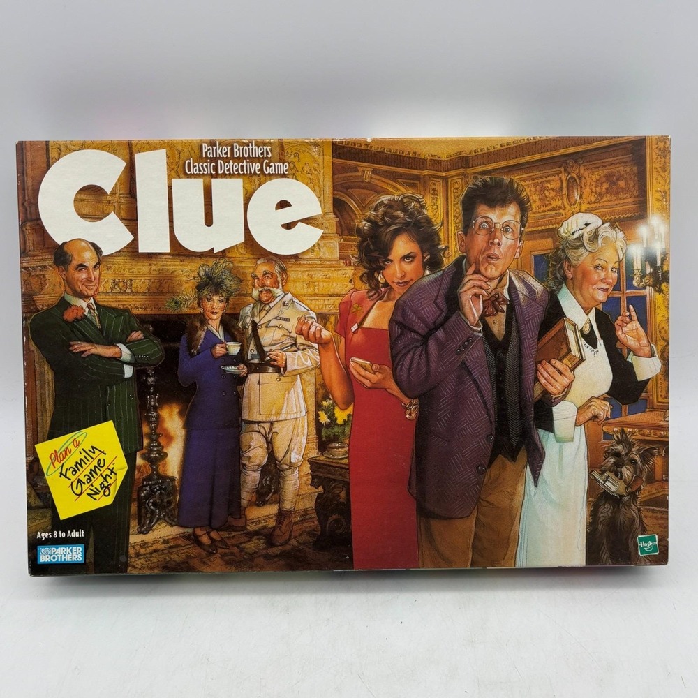 VINTAGE Clue COMPLETE Parker Brothers 1998 Classic Board Game Detective Whodunit